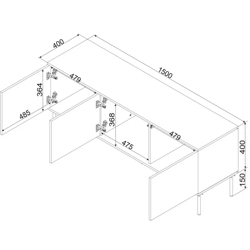 Cama RTV 3D TRESSE Kapp 150x40x55 matt roheline