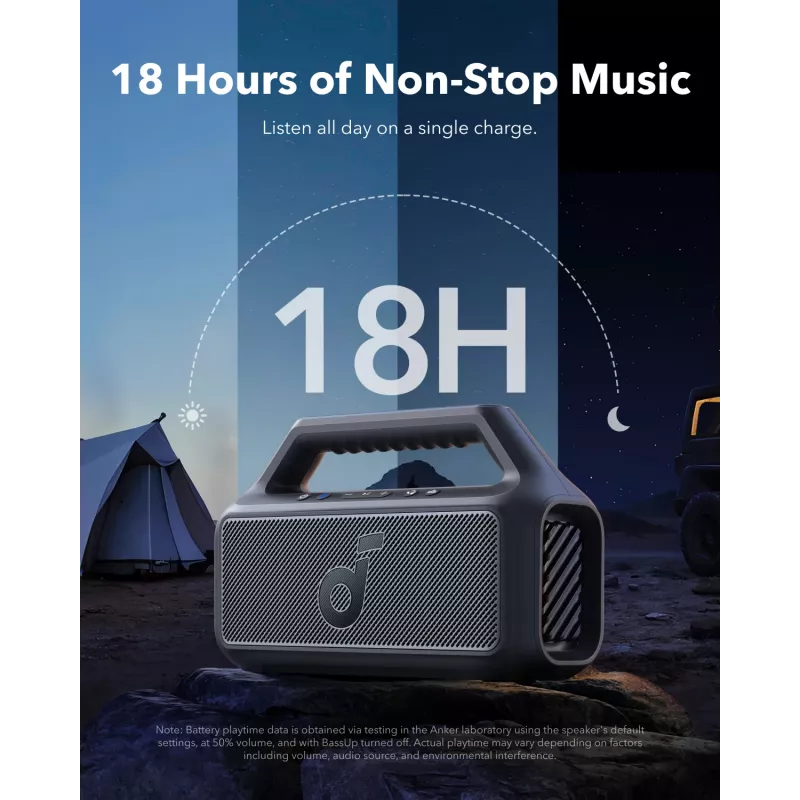 Stereo kaasaskantav kõlar Anker Soundcore Boom 2 SE — 2.0 kanalit, 30 W RMS, juhtmevaba, must