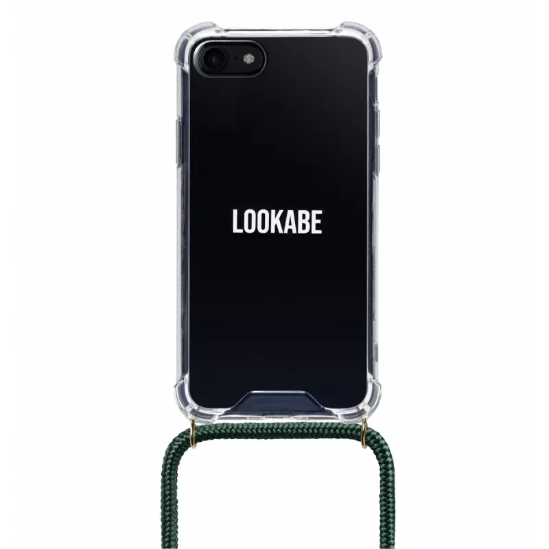 Nutitelefoni kaelakott Lookabe iPhone 7/8-le, kuldne roheliste aktsentidega