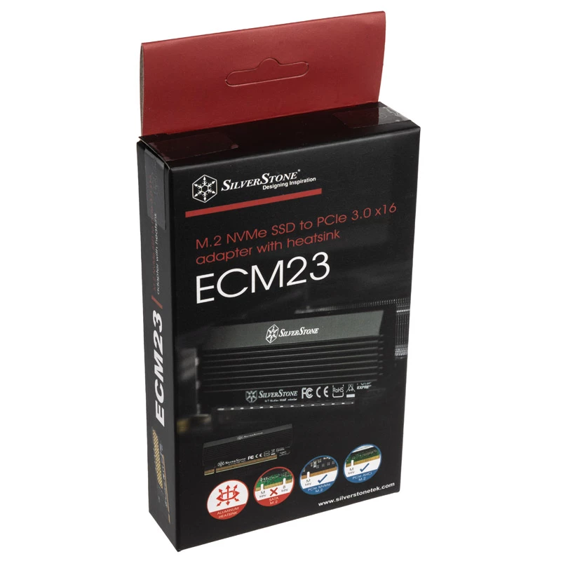 M.2 PCIe x4 adapter koos jahutiga SILVERSTONE SST-ECM23 — M.2 NVMe PCIe x4 pesasse (aktiivjahutusega)