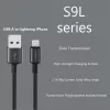 USB-A – Lightningi kaabel Orsen S9L 1 m 2,1 A – must