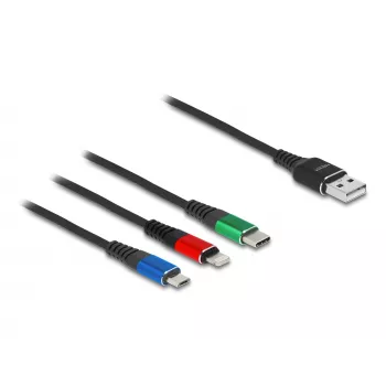 DeLOCK USB-laadimiskaabel 3 in 1 Type-A to Lightning Micro USB USB USB-C 30 cm