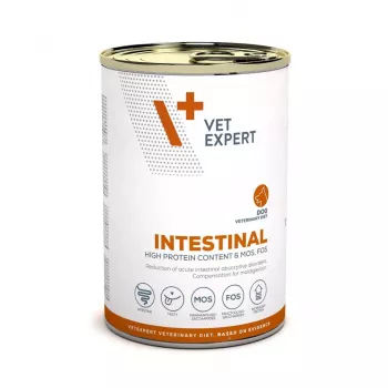 Märg koeratoit VETEXPERT Veterinary Diet Intestinal 400 g, linnuliha, teraviljavaba, seedekirurgiajärgseks taastumiseks