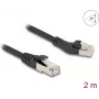 DeLOCK RJ45 Cat.8.1 S/FTP võrgukaabel 45° vasakule nurga all 2m must