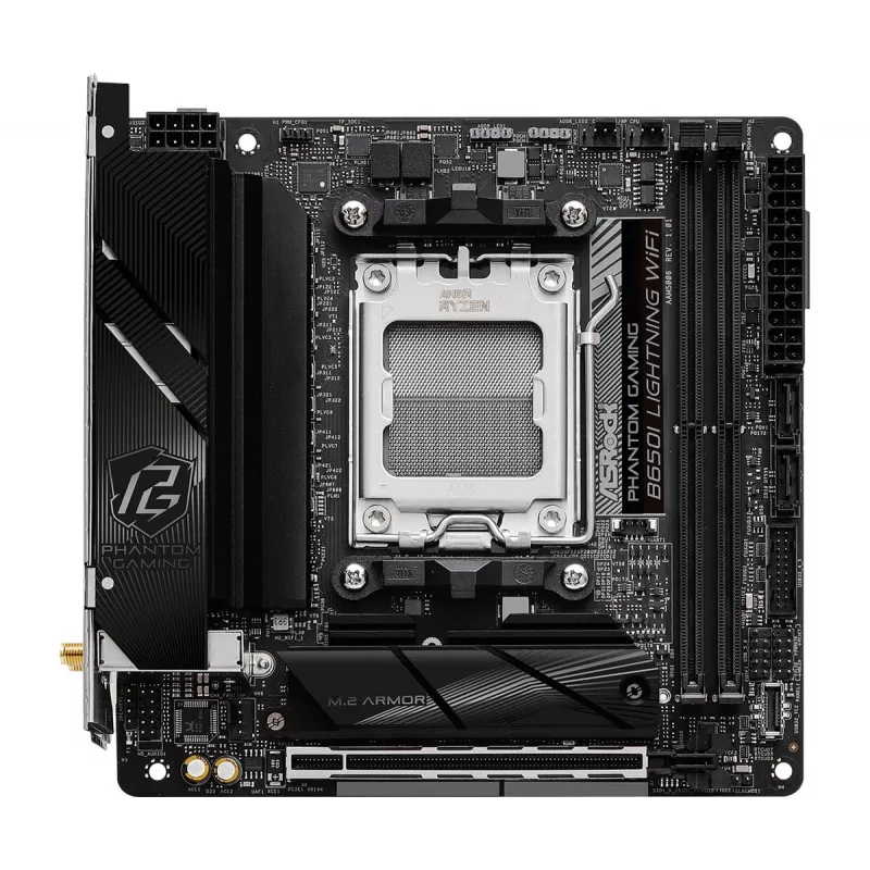 Mini-ITX emaplaat ASRock B650I Lightning WiFi — AMD B650, Socket AM5, DDR5, 2 DIMM (max 96 GB), Wi‑Fi 6E, 2.5Gb LAN