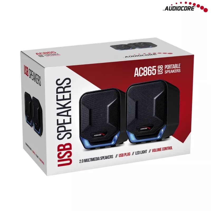 Kõlar Audiocore AC865 2-suunaline juhtmega, 2.0 kanalit, 3 W, must