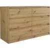 Kummut Top e shop K120 ARTISAN 2X3, tammeviimistlus, 6 sahtlit, 750×400×1200 mm