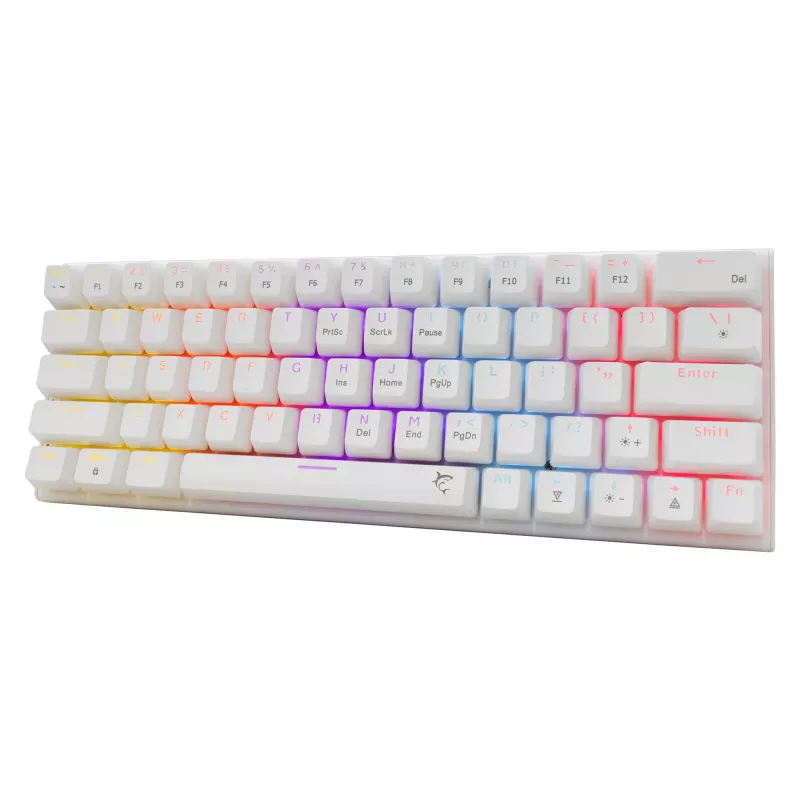Mehaaniline klaviatuur White Shark Wakizashi-2 US Red Switch, Tenkeyless/US paigutus, valge