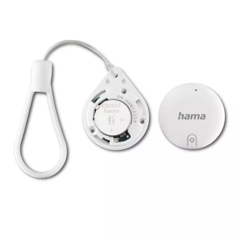 HAMA Item Finder 00185815 Bluetooth Apple Find My rakendusele, valge — jälgija isiklike esemete leidmiseks