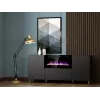Sahtlitega kapp elektrikaminaga Cama Meble PAFOS 180x42x82 cm matt must, 3 ust, 2 riiulit, 1400–1600 W