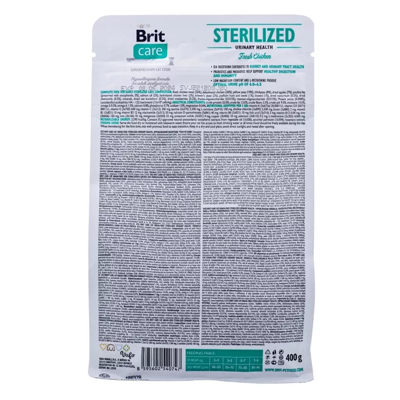BRIT Care Grain-Free Sterilized Urinary - kuiv kassitoit - 400 g