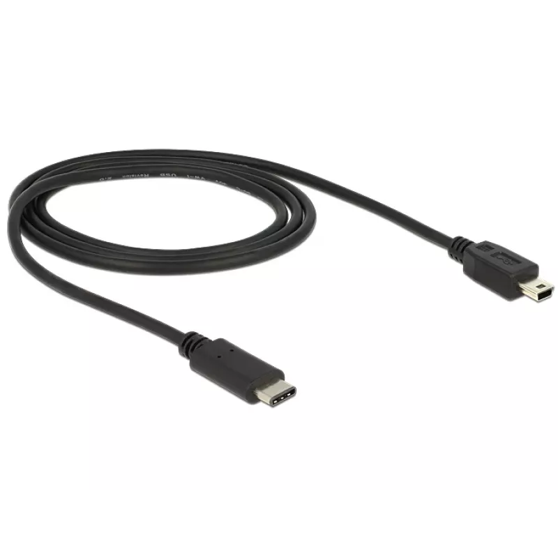 USB-kaabel DeLOCK 83603 USB 2.0 1m USB C Mini-USB B Must