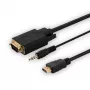 SAVIO HDMI-VGA-kaabel CL-198, HDMI-isane VGA-isasele heliga, 1,8 m pikkus