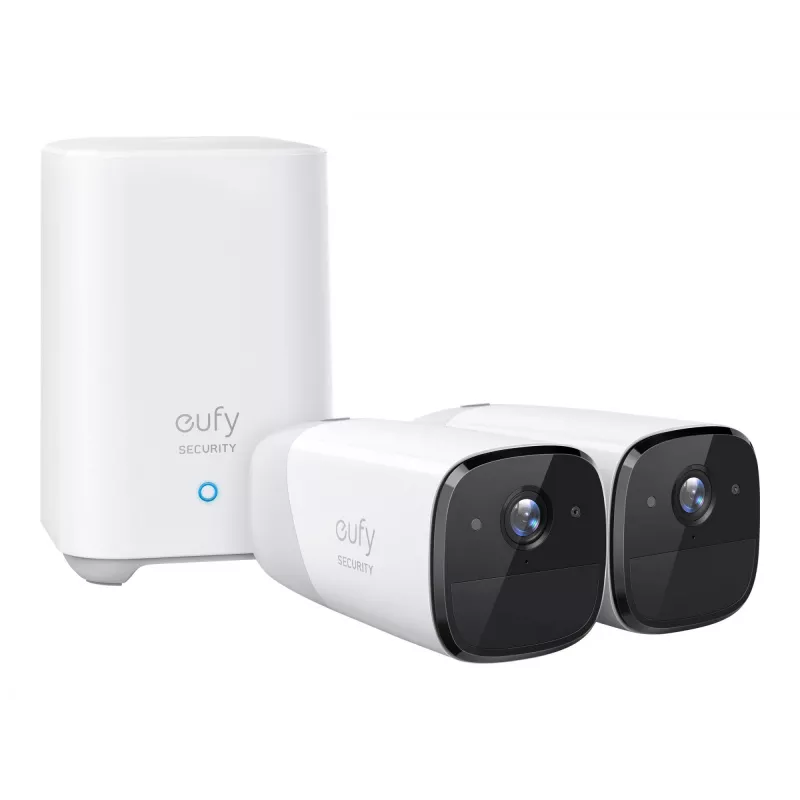 Eufy Security, eufyCam 2 Pro juhtmevaba koduturvakaamerate süsteem, 365-päevane aku tööiga, HomeKit ühilduvus, 2K eraldusvõime, IP67 ilmastikukindel, öövaatlus, 2-kaamera komplekt, ilma kuutasuta