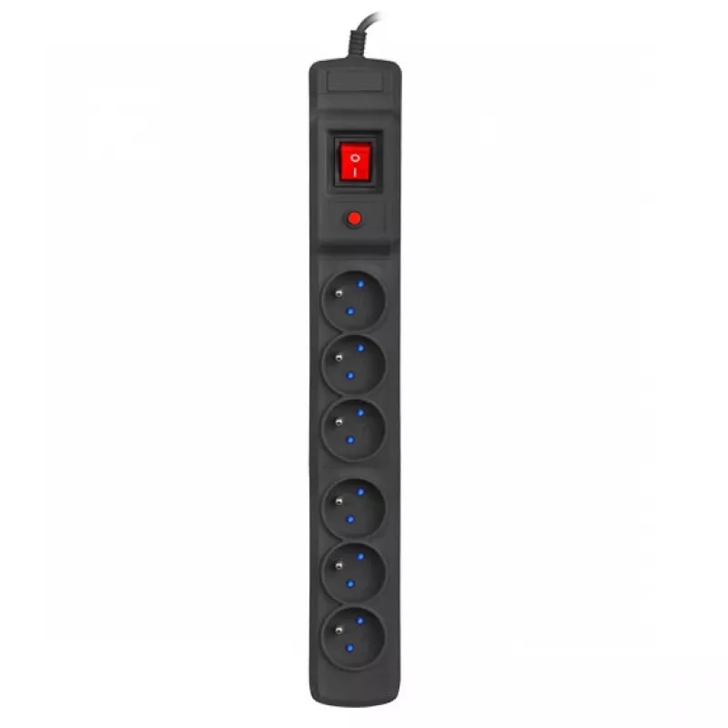Pikendusjuhe ARMAC M6 — 6 pistikupesa, 1,5 m kaabel, must