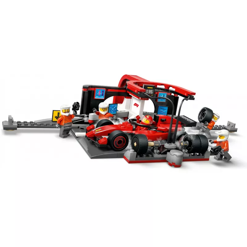 LEGO City F1 boksipeatuse komplekt 60443 — Ferrari F1 auto, 322 osa, 5 minifiguuri, vanusele 6+