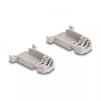 DELOCK D-Sub korpus 9 kontaktiga kummitihenditega, plastik, must/hall, 41,6×31,6×19,8 mm