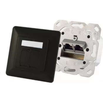 Pistikupesa 2 x RJ-45 ShiverPeaks S/CONN 74280-S — Cat6a, 500 MHz, metallkorpus, must