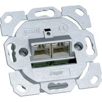 Hager G3140 pistikupesa andmeside Cat.6a 2-kohaline 8/8-pol (G3140)