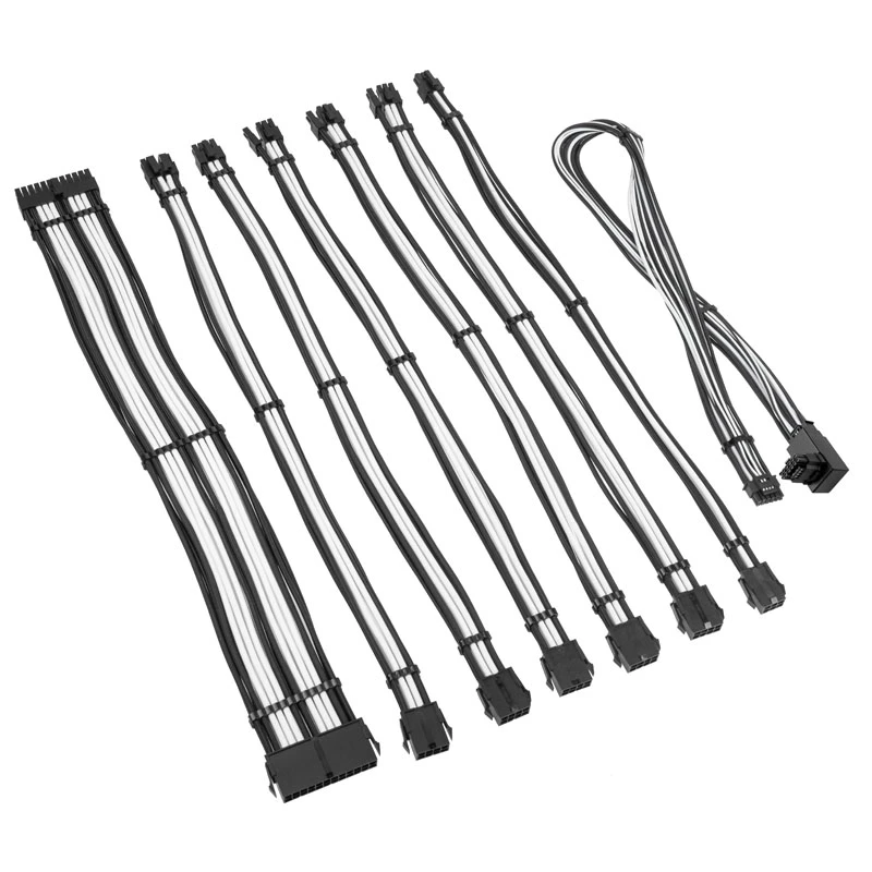 Kaabli pikenduskomplekt Kolink Core Pro COREPRO-EK-12VT1-BWH — 12V emaplaadi GPU 2x6-viiguline, Jet Must/Valge