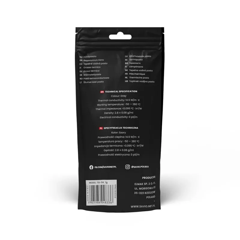 Savio TG-04 Soojust juhtiv pasta komponentide jahutamiseks