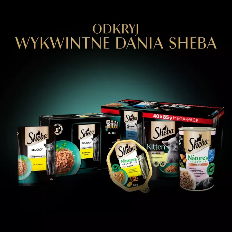 Märg kassitoit Sheba Selection Select Slices linnuliha maitsega, 40 x 85 g topsikut, 7,8% valku, 4,8% rasva