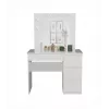 Tualettlaua komplekt MIJAS, paremakäeline, top e shop — laud 98×76×51 cm, 4 sahtlit, LED-peegel, valge, kõrgus 1460 mm