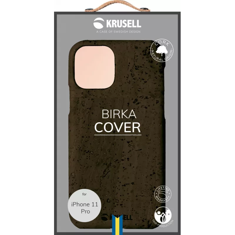 Telefonikott Krusell Birka Apple iPhone 11 Pro jaoks, tumepruun nahastiilis kate