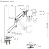 Monitorihoidik DIGITUS Single, klamber, kuni 49-tollisele (124,5 cm), 20 kg, VESA 75x75–100x100, kallutus -20° kuni 50°, kõrgus reguleeritav, must