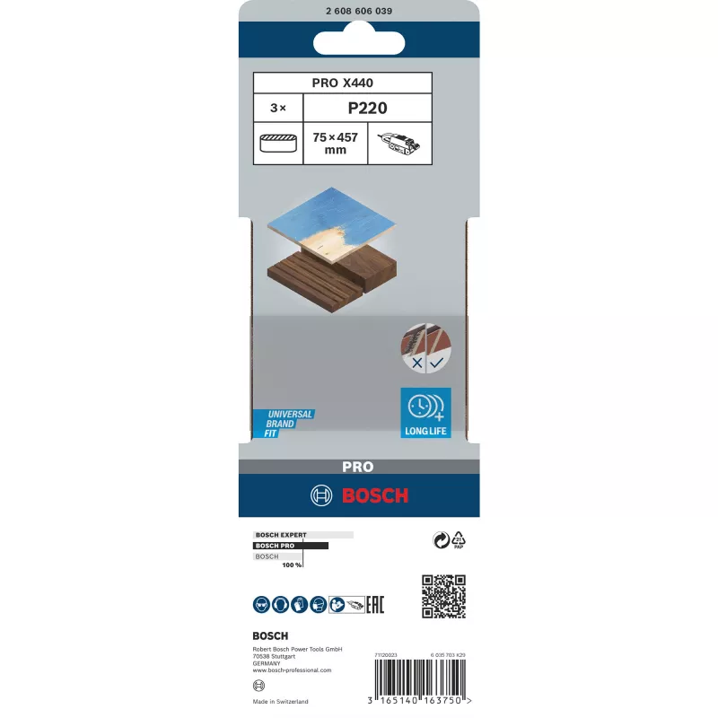 Best for Wood lihvlint puidule 3 tk tera 220 75 mm x 457 mm