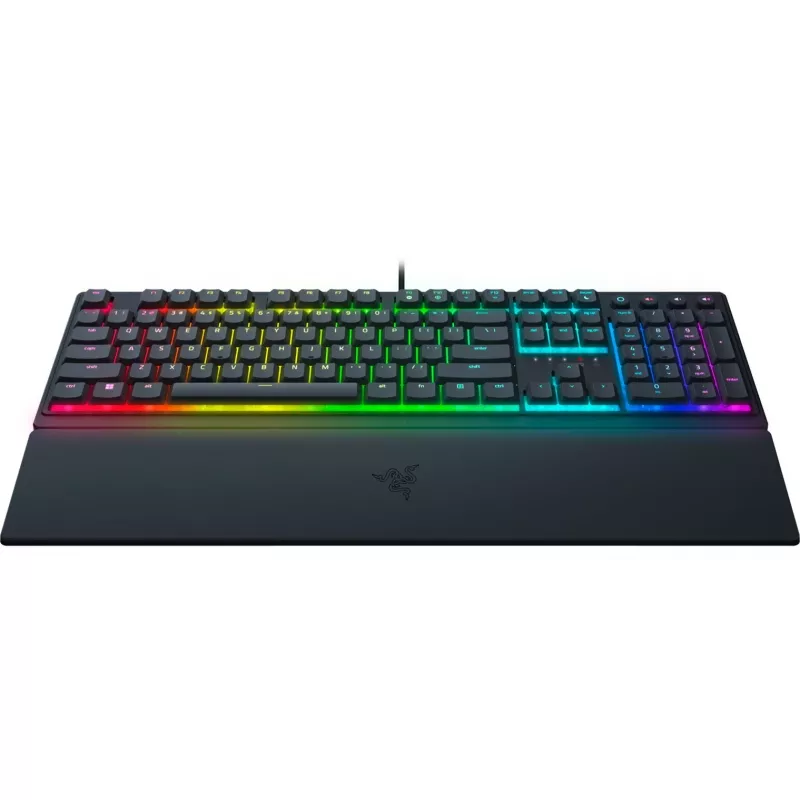 Razer Ornata V3, Mecha-membrane switches, 10 Razer Chroma RGB Lighting Zones, 1000 Hz Ultrapolling, Backlit keys, Soft-touch wrist rest - German Layou