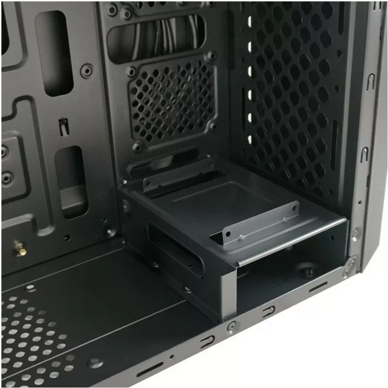 LC Power Classic 7040B - MDT - ATX - ilma toiteplokita - Must, harjatud alumiinium / Must - USB/Audio