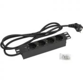 Triton RAB-PD-X91-C1 - pistikupesade jaotur (riiul - riiulisse paigaldatav) - AC 230 V - väljundpistikud: 4 - 25,4 cm (10 inch) - 2,0m - RAL 9005 (RAB-PD-X91-C1)