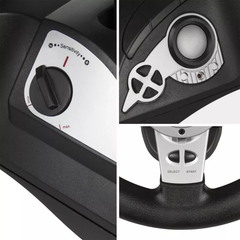 Rool nano rs RS700 juhtmega USB 270° pöörlemine, 10 nuppu, pedaalid, vibratsioon, 1,8 m kaabel