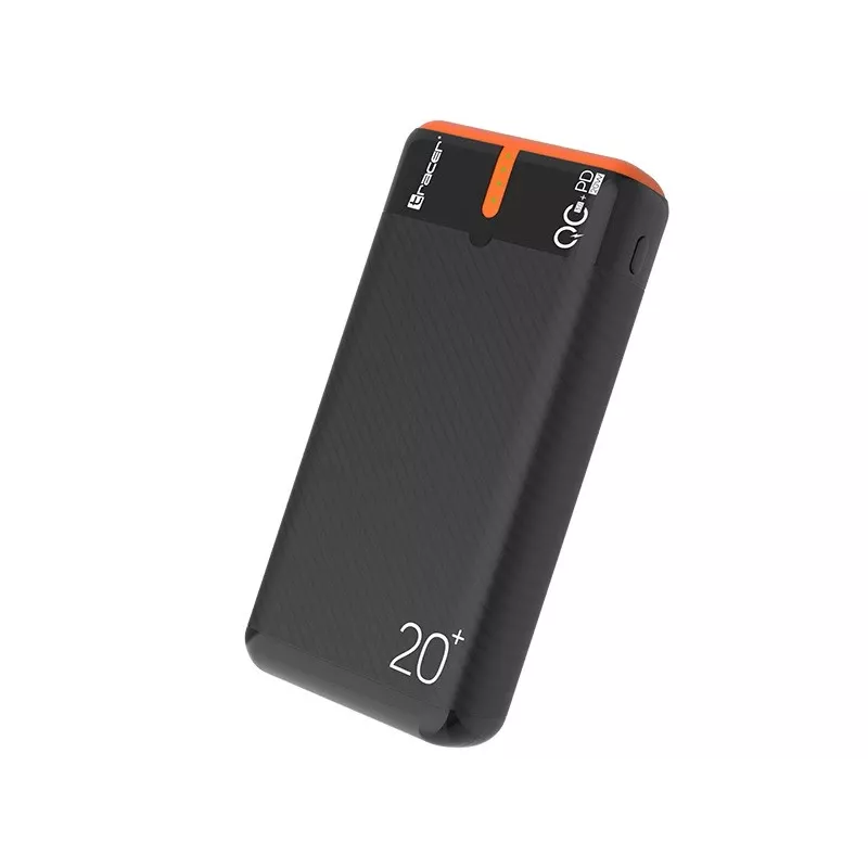 TRACER EnerGen 20000 mAh akupank, Power Delivery 20W, USB-C sisend, 2×USB-A väljundit, toetab 3 seadet, oranž