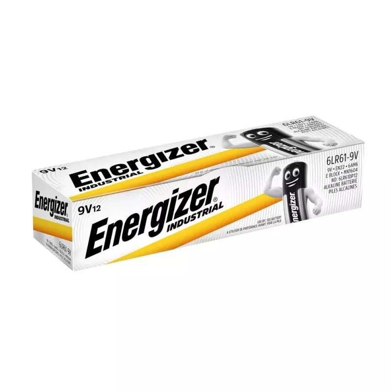 Energizer 9V PP3 tööstuslikud leelispatareid, 12 tk