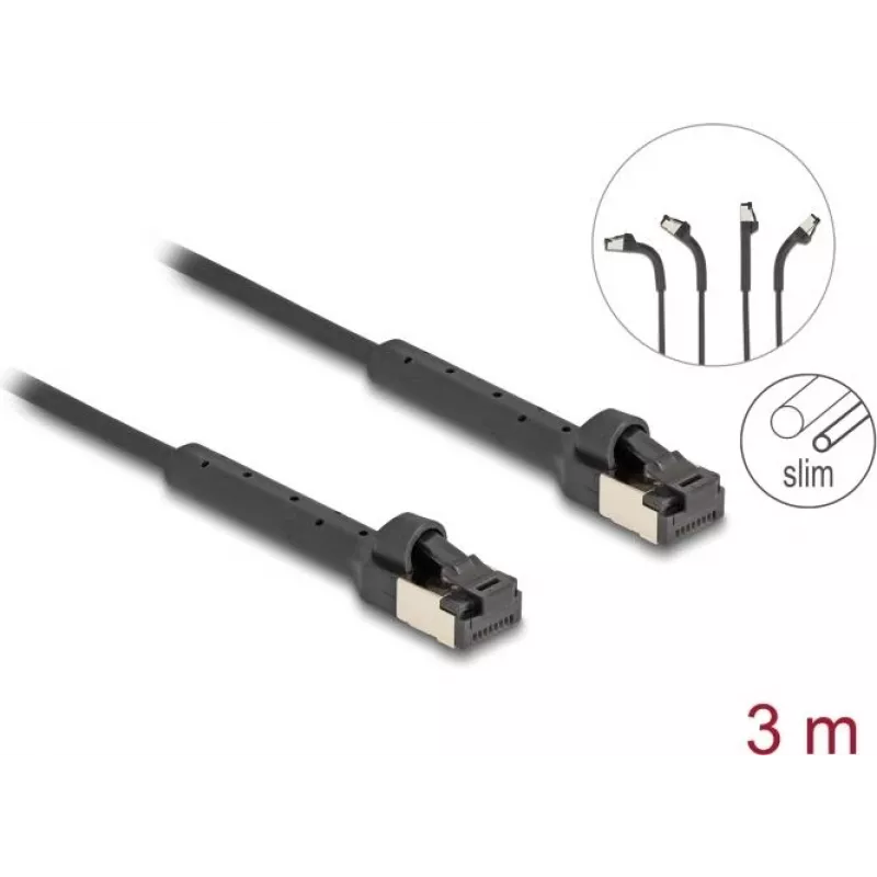 DeLOCK RJ45 õhuke Cat.8.1 U/FTP võrgukaabel 3 m Must