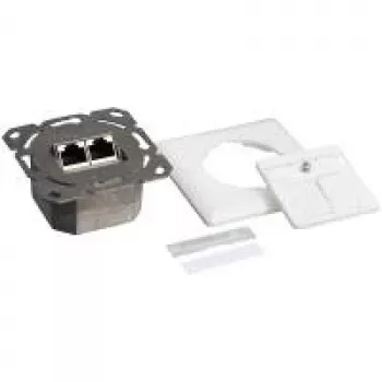 Logilink - ühenduspesa, süvistatav - RJ-45 X 2 - RAL 9003, signaalvalge (NP0123)