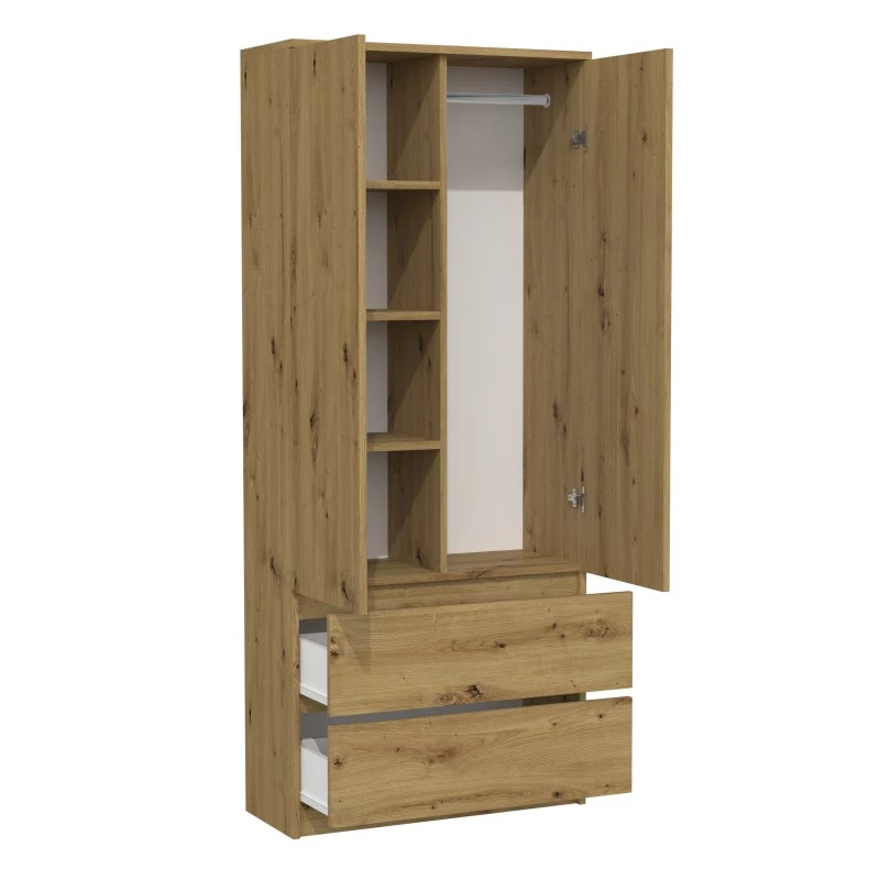 Topeshop SZAFA MALWA ART bedroom wardrobe/closet 5 shelves 2 uks(s) tamm
