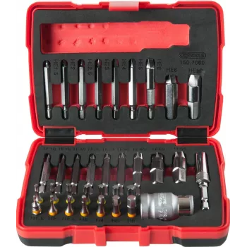 Kruviväljatõmbekomplekt ks tools 150 1/4 tolli 10 mm 34-osaline kahjustatud ja ümaraks keeratud kruvidele
