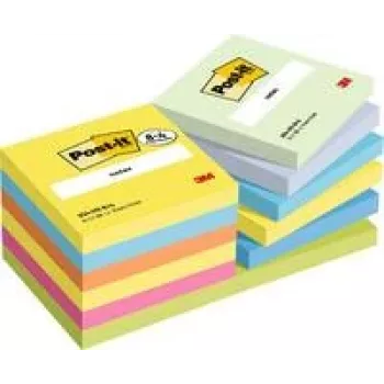 3M Post-it kleepuv märkmed Notes 76x76mm 654-TFEN-P8+4 sorteeritud 12 tk/Pakend.