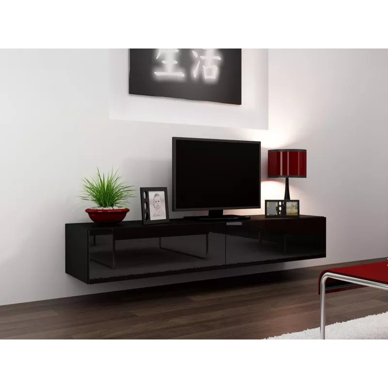 Cama TV-alus VIGO '180' 30/180/40 must/must läikiv