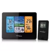 Digitaalne ilmajaam GreenBlue GB526 must — siseruumides -20…60 °C, välistingimustes -40…70 °C, õhuniiskus -20…95%, kell, kuufaas