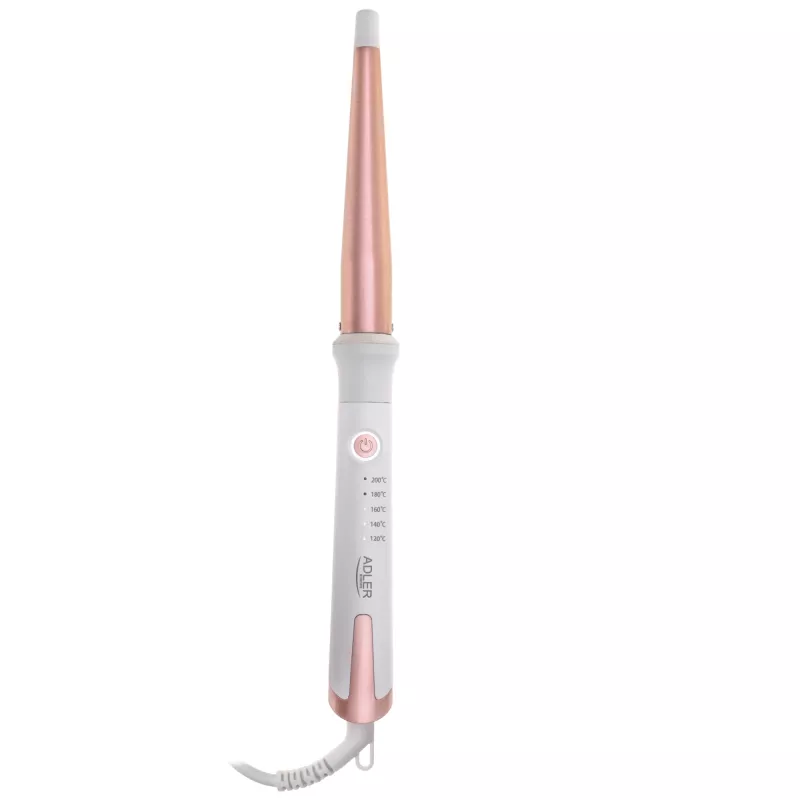 Lokitang Adler AD 2119 — kitsenev 12–25 mm keraamiline toru, reguleeritav 120–200 °C, 45 W, roosa
