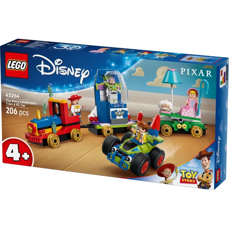 LEGO Disney Toy Story piduliku rongi ja RC-auto komplekt 43264 — 206 osa, 4 minifiguuri, vanusele 4+
