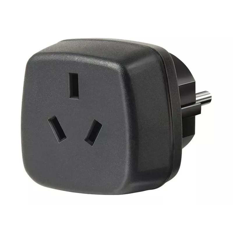 Reisiadapter AUS/CN > Maandatud pistik, pistikupesa adapter must