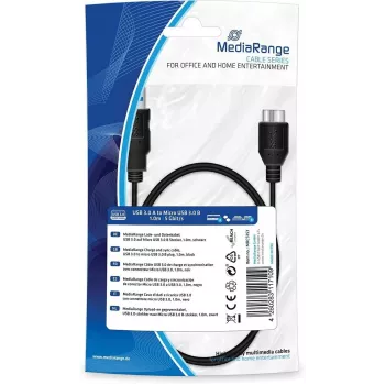 USB-kaabel MediaRange MRCS154 USB 2.0 1,8 m Must