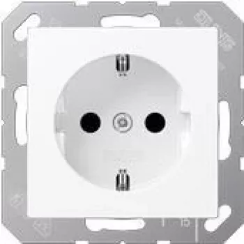Pistikupesa tüüp F Jung A 1520 BFKI WWM, 16 A, 250 V, valge, termoplast, 55×55 mm