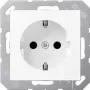 Pistikupesa tüüp F Jung A 1520 BFKI WWM, 16 A, 250 V, valge, termoplast, 55×55 mm
