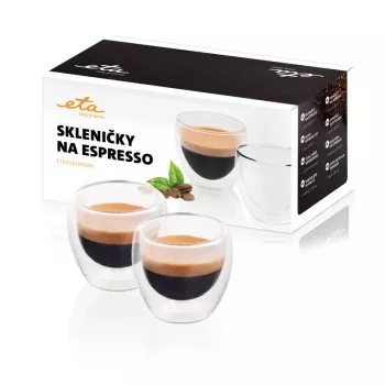 Espresso klaasikomplekt Eta Espresso 80 ml läbipaistev borosilikaatklaas